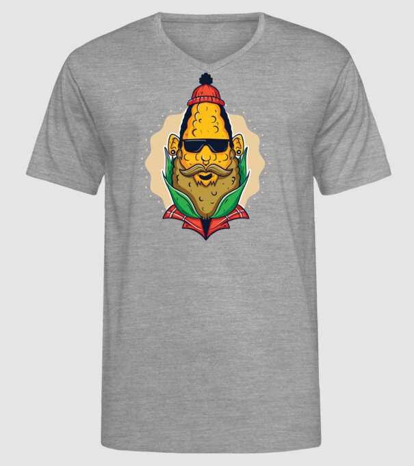 Hipster porumb model gri pe tricou