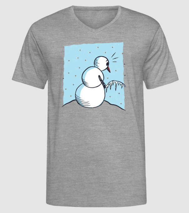 Om de zăpadă face pipi tricou amuzant model gri pe tricou