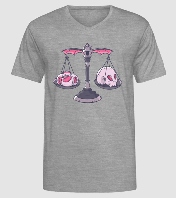 Balanță Horror model gri pe tricou
