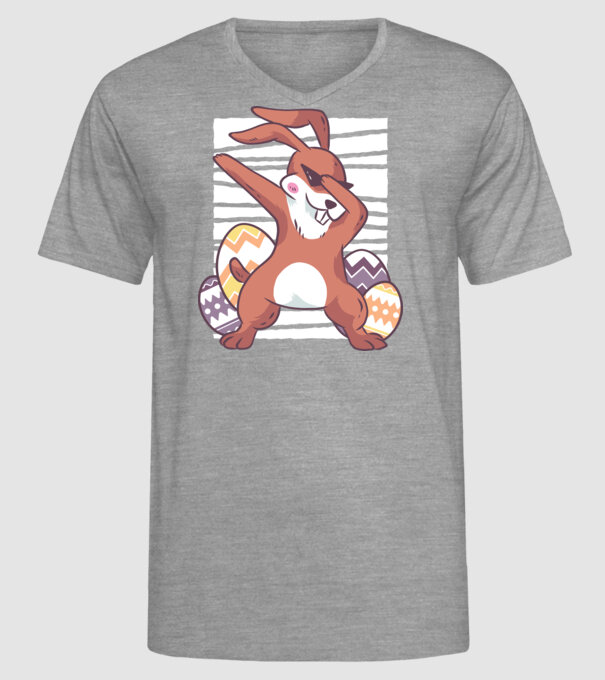 Iepure de Paște DAB model gri pe tricou