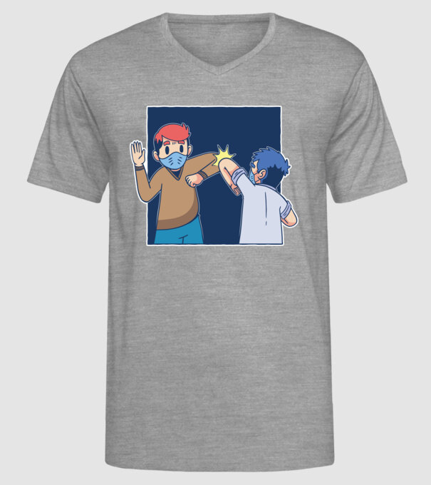 Cum să dai mâna Coronavirus model gri pe tricou