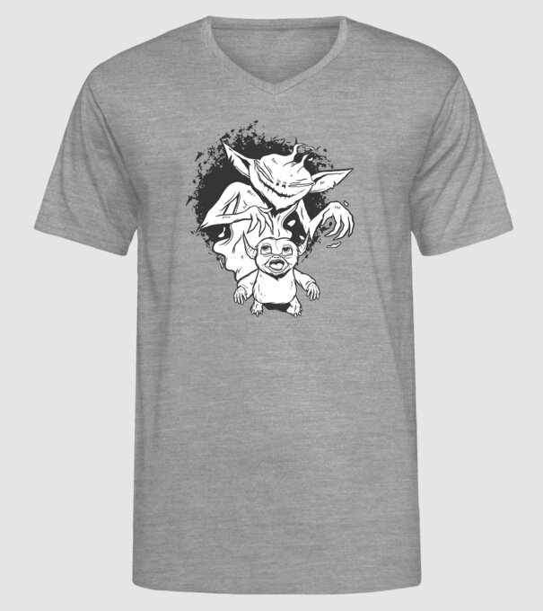 Umbră înfricoșătoare model gri pe tricou