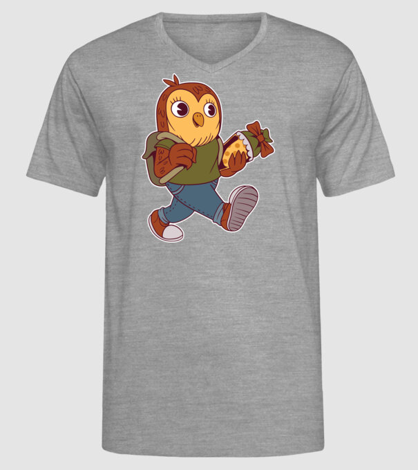 Bufniță școlar model gri pe tricou
