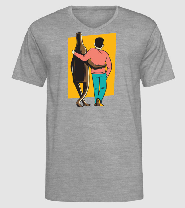 Amici de pahar model gri pe tricou