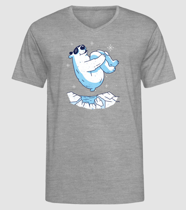 Urs polar Săritură bombă model gri pe tricou