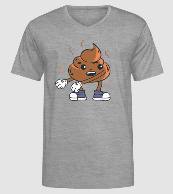 Căcat DAB model gri pe tricou