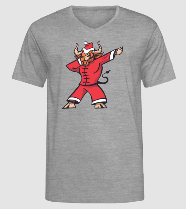 Taur de Crăciun DAB model gri pe tricou