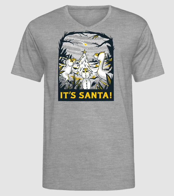 Dinozauri de Crăciun model gri pe tricou