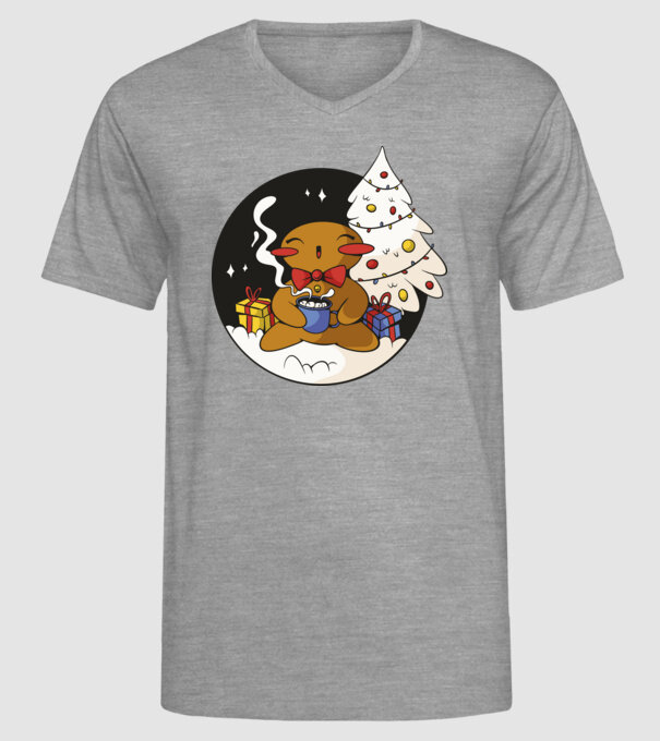 Turtă dulce de Crăciun model gri pe tricou