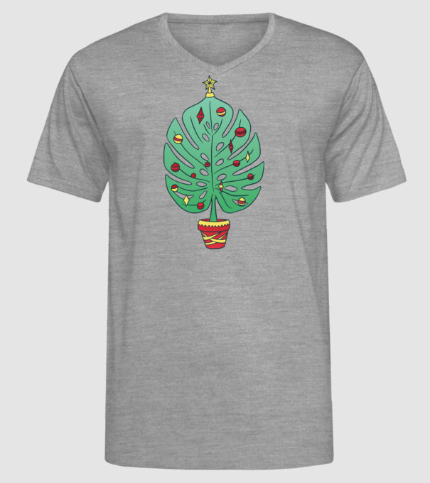 Palmier de Crăciun model gri pe tricou