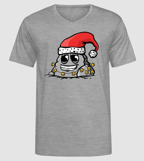 Stâncă de Crăciun model gri pe tricou
