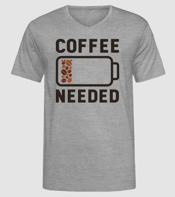 Am nevoie de cafea model gri pe tricou