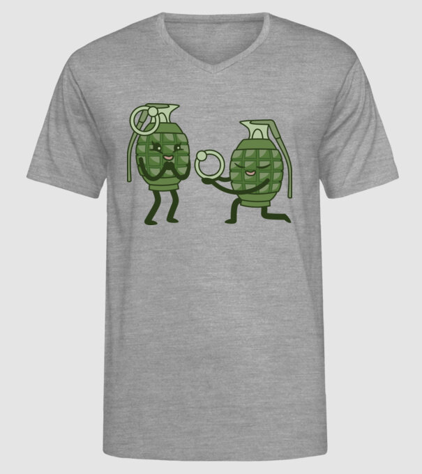 Grenadă de mână Cerere în căsătorie Dragoste model gri pe tricou