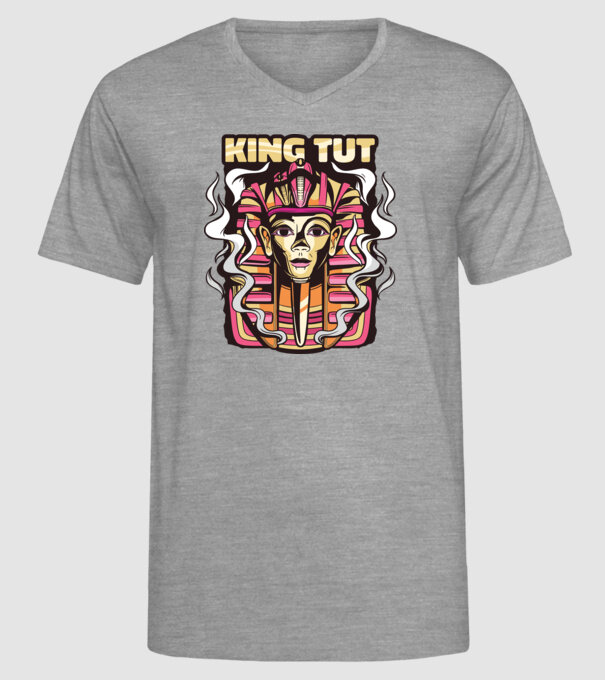 King Tut - Faraonul Tutankhamon model gri pe tricou