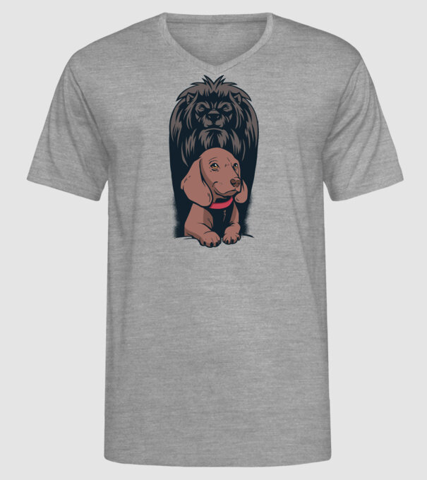 Cățeluș Leu cu umbră model gri pe tricou