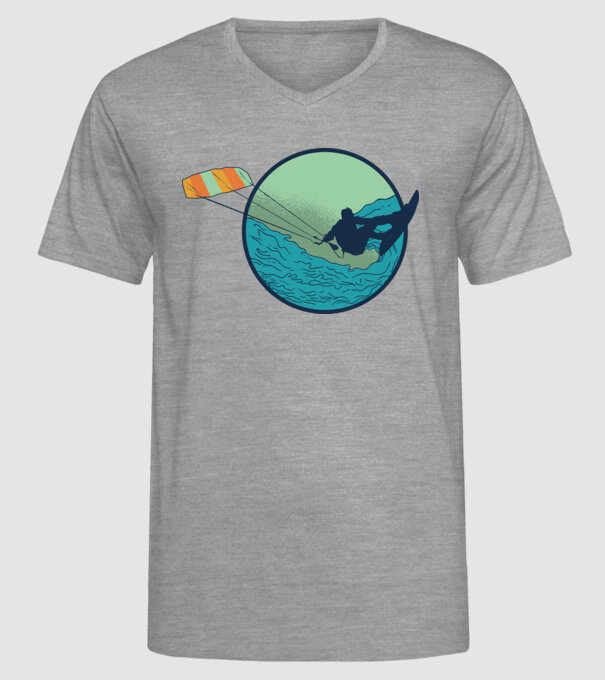 Tricou Kitesurf model gri pe tricou