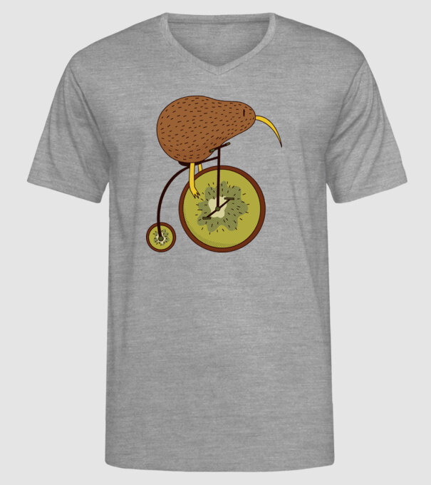 Bicicletă Kiwi model gri pe tricou