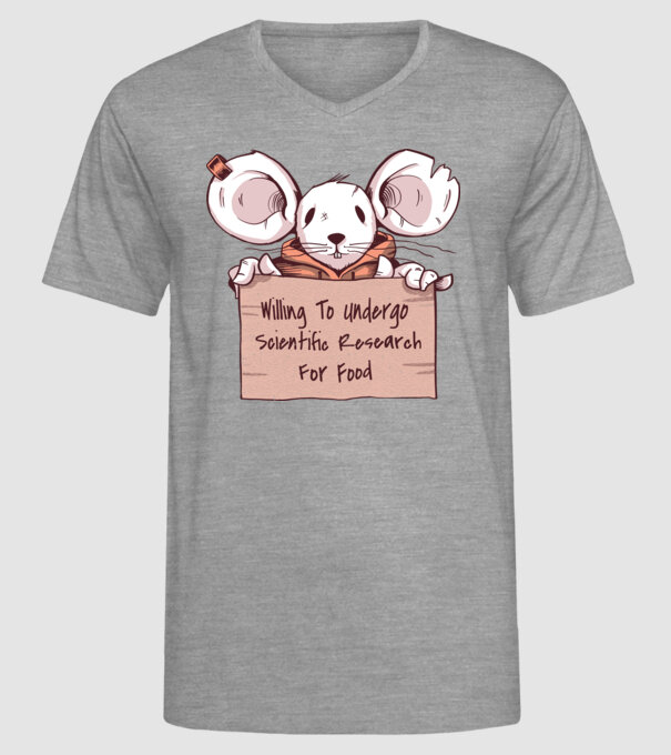 Șoarece Cerșetor model gri pe tricou