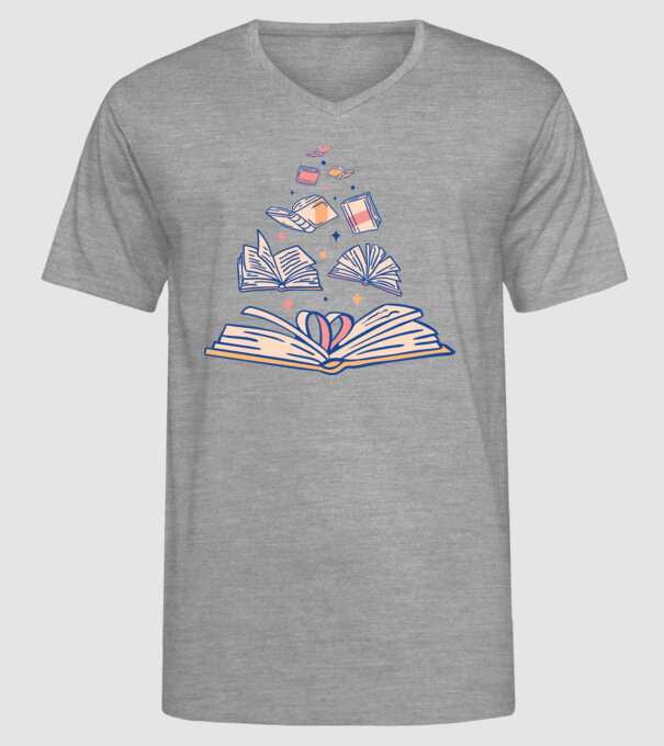 Cărți model gri pe tricou