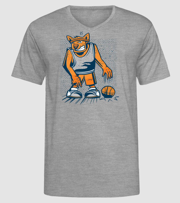 câine baschetbalist model gri pe tricou