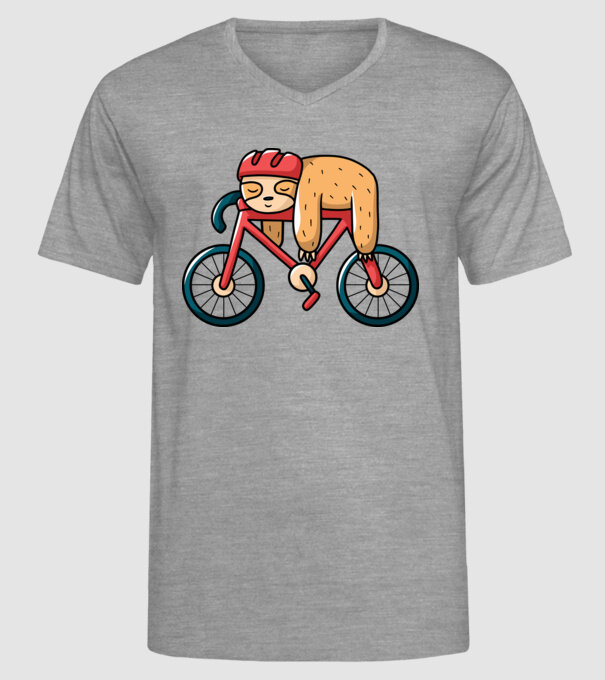 Leneș pe bicicletă model gri pe tricou