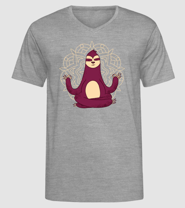 Leneș Meditație Yoga model gri pe tricou