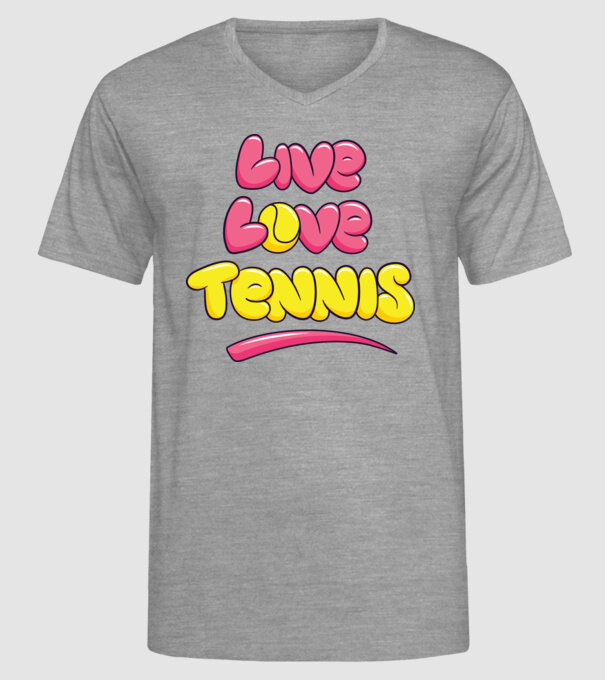 Live Love Tennis model gri pe tricou