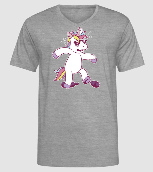 Mahmureală unicorn model gri pe tricou