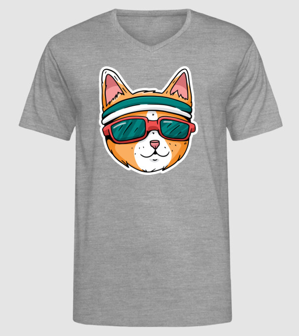 Pisică Cool model gri pe tricou
