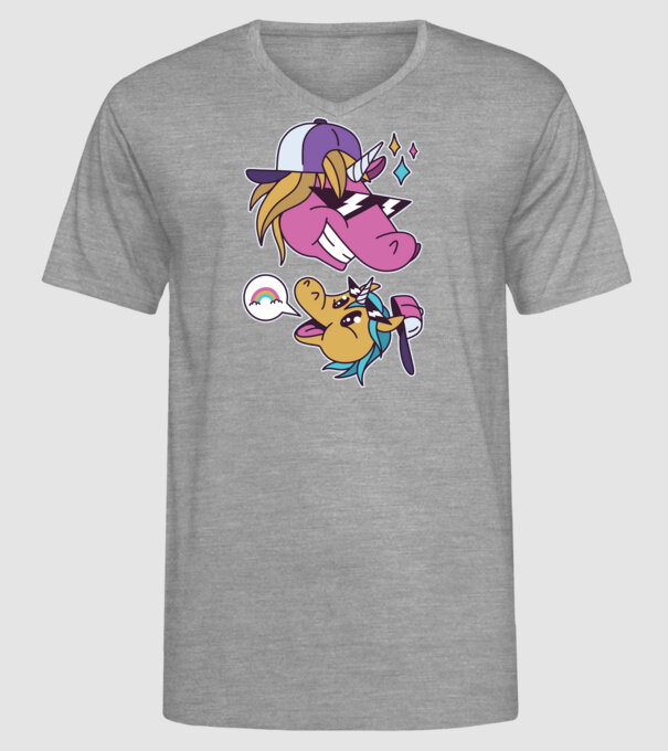 Unicorni cool model gri pe tricou
