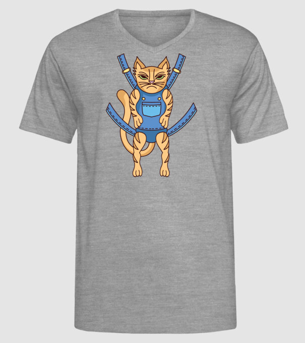 Pisică Supărată model gri pe tricou