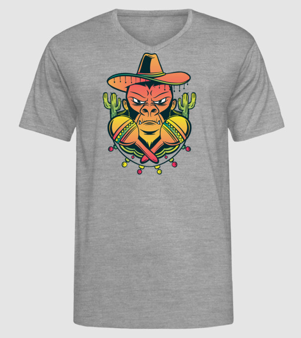 Gorila mexicană model gri pe tricou