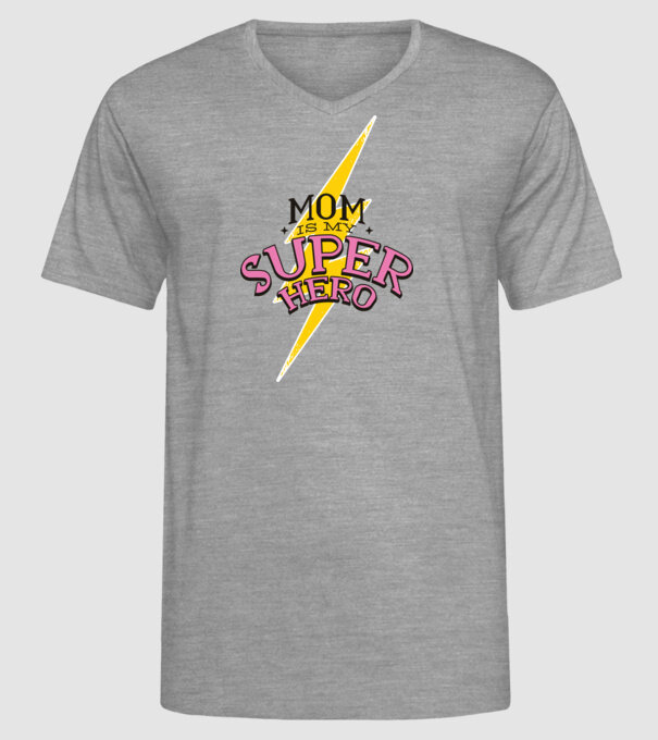 Mom is my Superhero tricou pentru mama model gri pe tricou