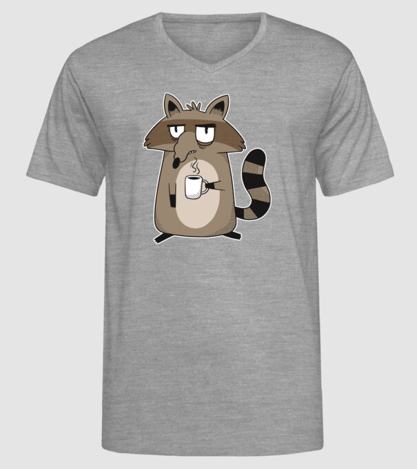 Raton cu cafea model gri pe tricou
