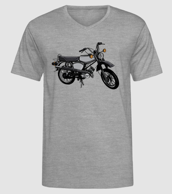 Motocicletă model gri pe tricou