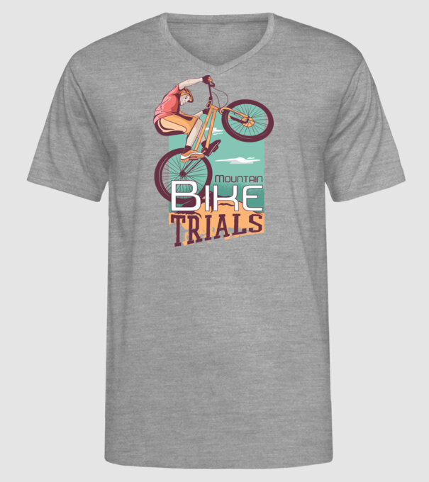 Truc Mountainbike model gri pe tricou