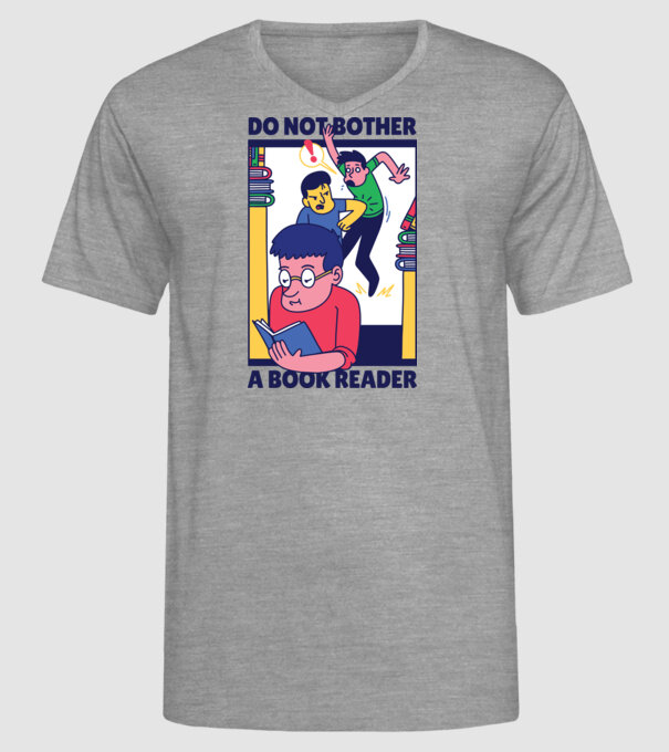 Nu mă deranja în timp ce citesc model gri pe tricou