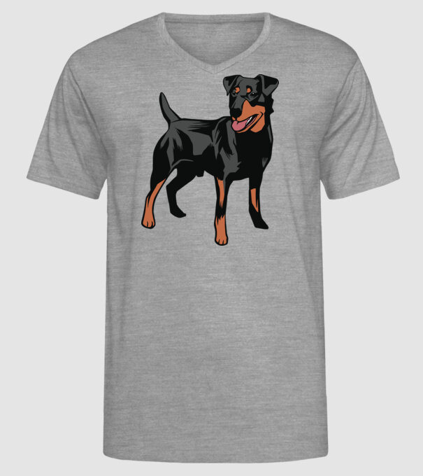 Câine de vânătoare german Terrier model gri pe tricou