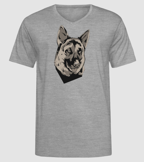 Ciobănesc german cap model gri pe tricou