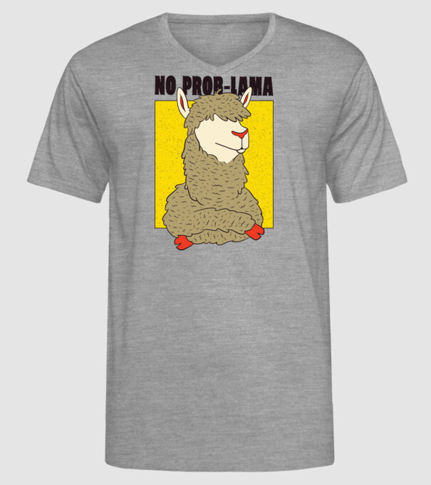 No Prob LLama - Lama model gri pe tricou