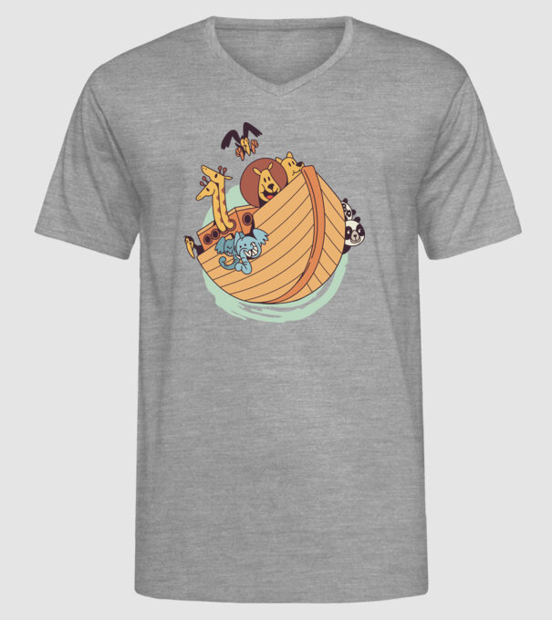 Arca lui Noe model gri pe tricou