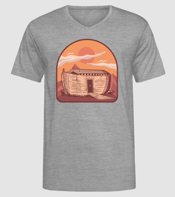 Arca lui Noe model gri pe tricou