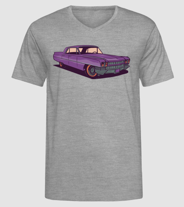 Mașină Old school model gri pe tricou