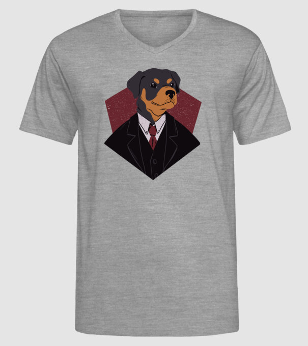 Câine în Costum model gri pe tricou
