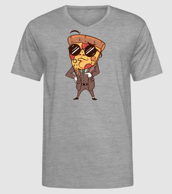 Agent de pizza în Costum model gri pe tricou