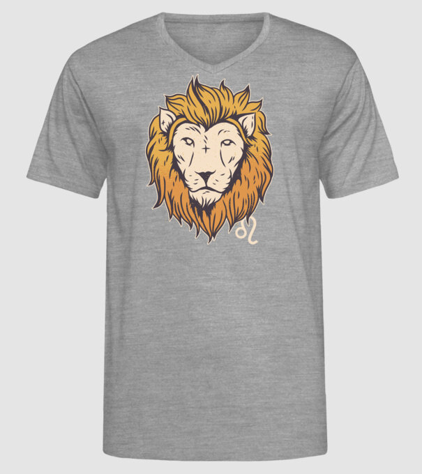 Lion head Horoscope model gri pe tricou