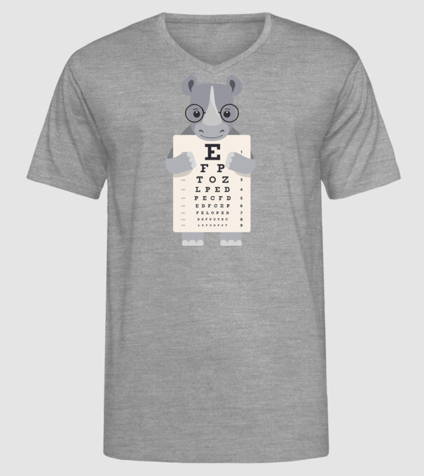 Examen oftalmologie rinocer model gri pe tricou