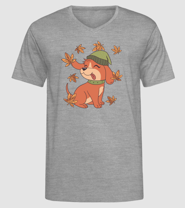 Câine Toamna model gri pe tricou
