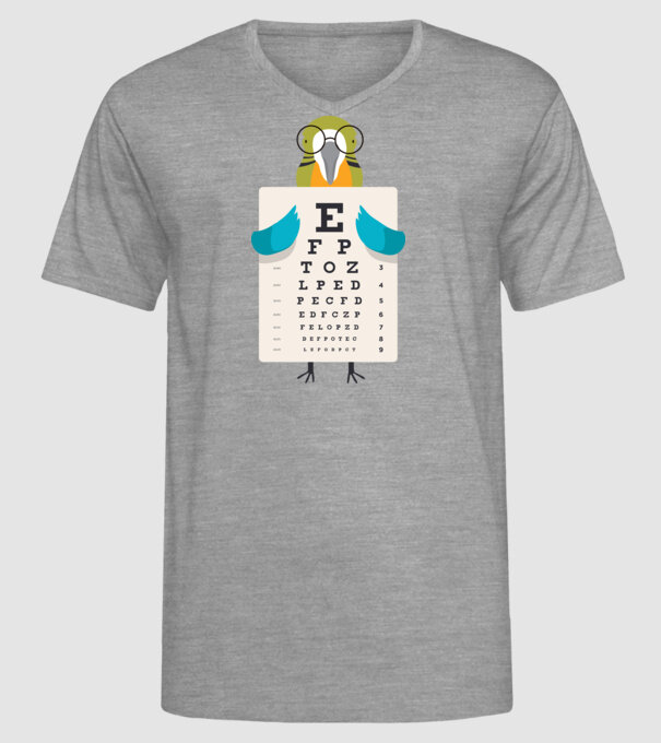 Oftalmolog papagal model gri pe tricou