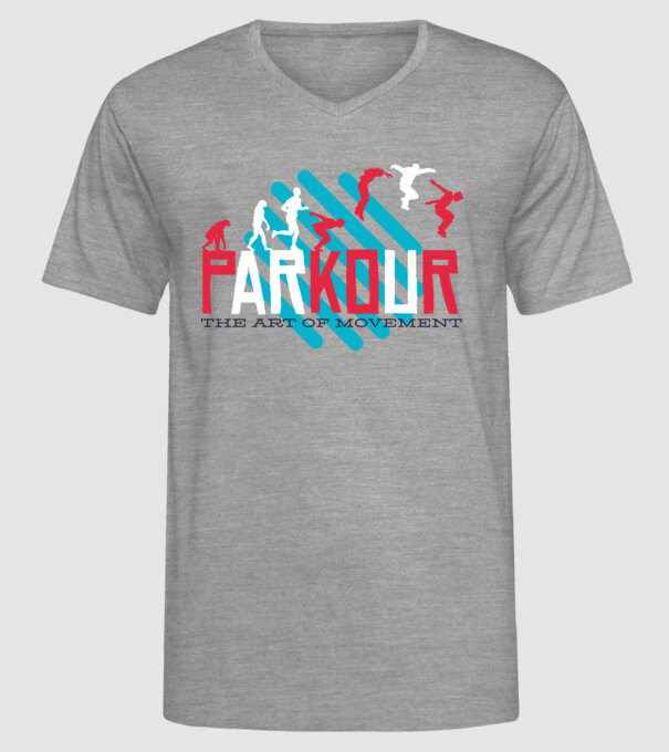Parkour - Arta mișcării model gri pe tricou